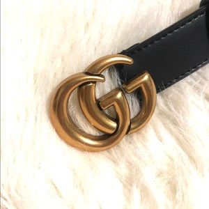 Brand new designer look black genuine leather GG belt